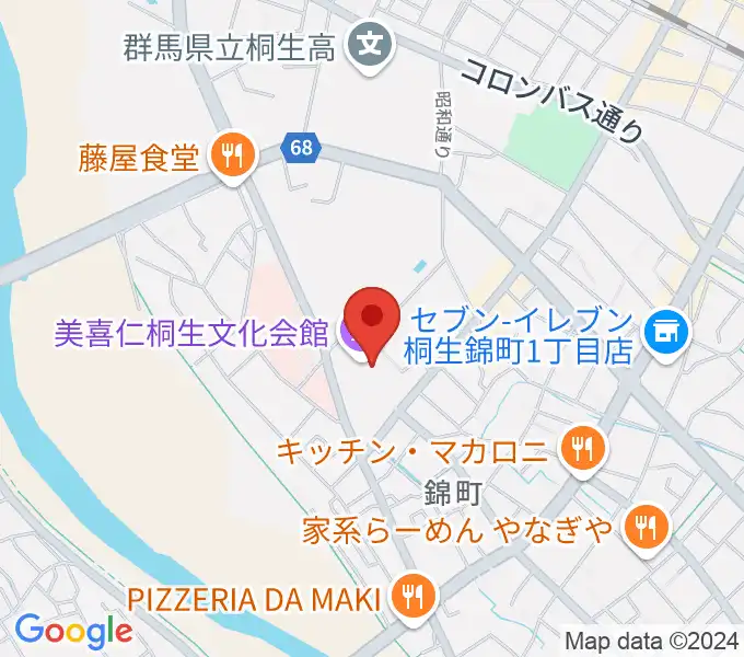 美喜仁桐生文化会館の地図