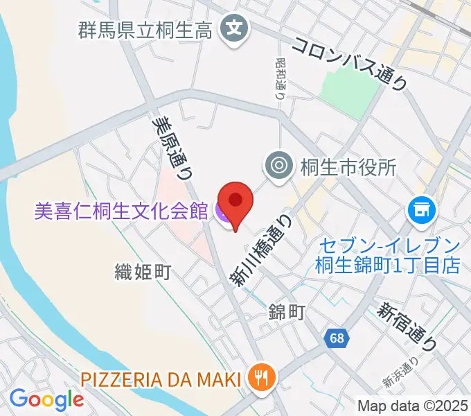 美喜仁桐生文化会館の地図