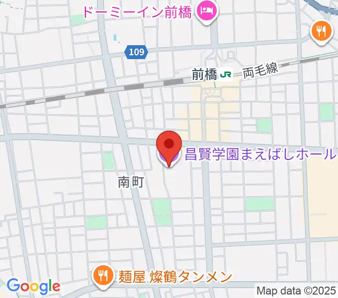 昌賢学園まえばしホールの地図