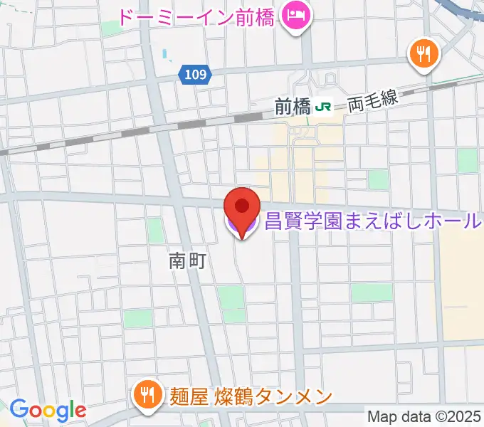 昌賢学園まえばしホールの地図