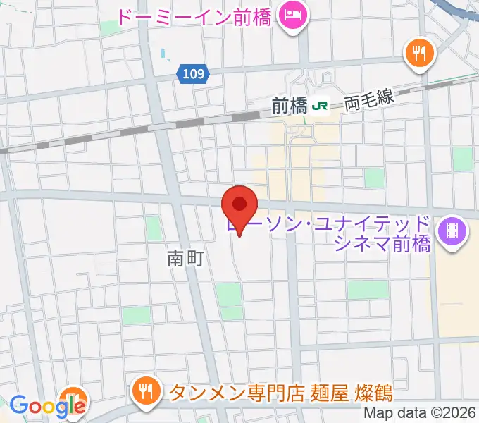 昌賢学園まえばしホールの地図