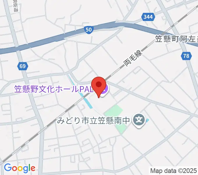 笠懸野文化ホールの地図