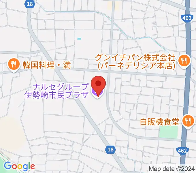 ナルセグループ伊勢崎市民プラザの地図