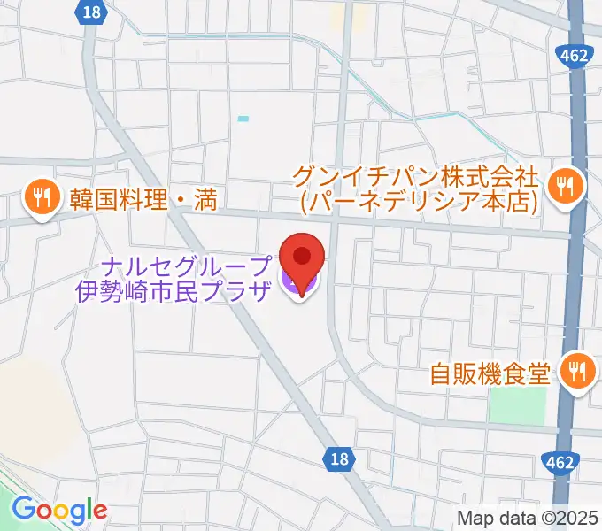 ナルセグループ伊勢崎市民プラザの地図