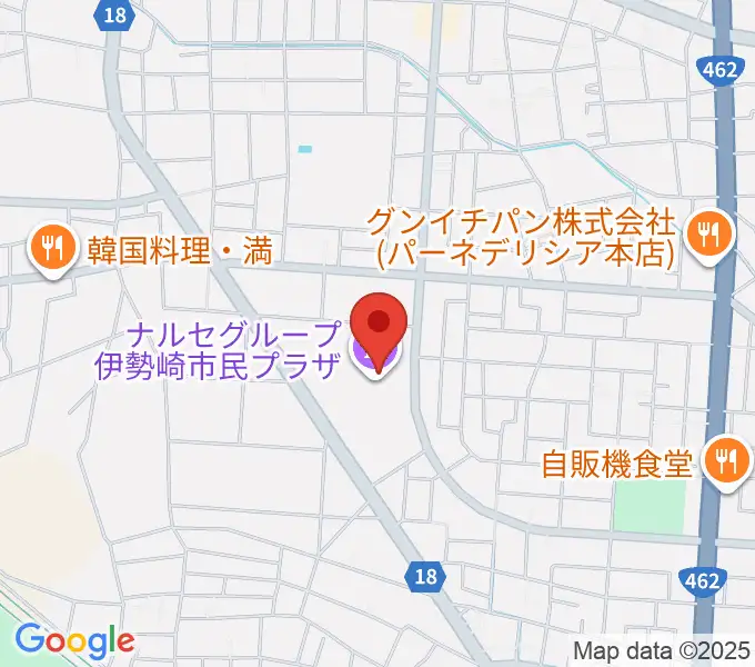 ナルセグループ伊勢崎市民プラザの地図