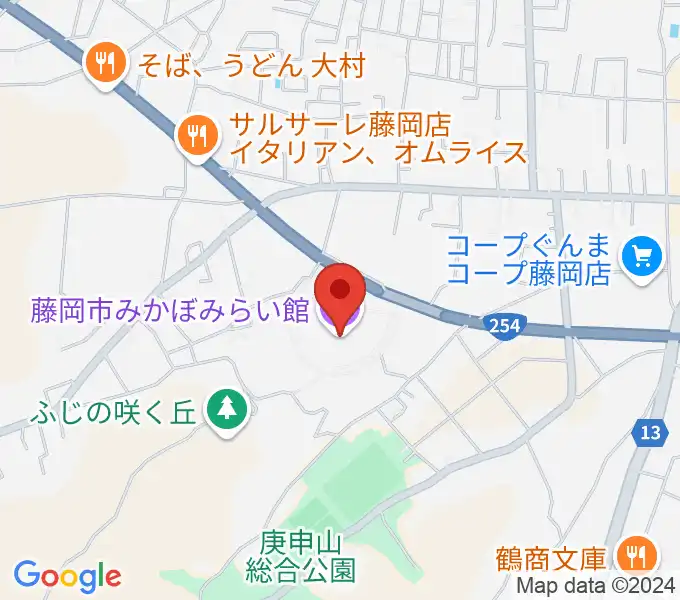 藤岡市みかぼみらい館の地図