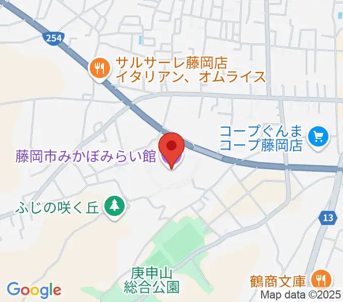 藤岡市みかぼみらい館の地図