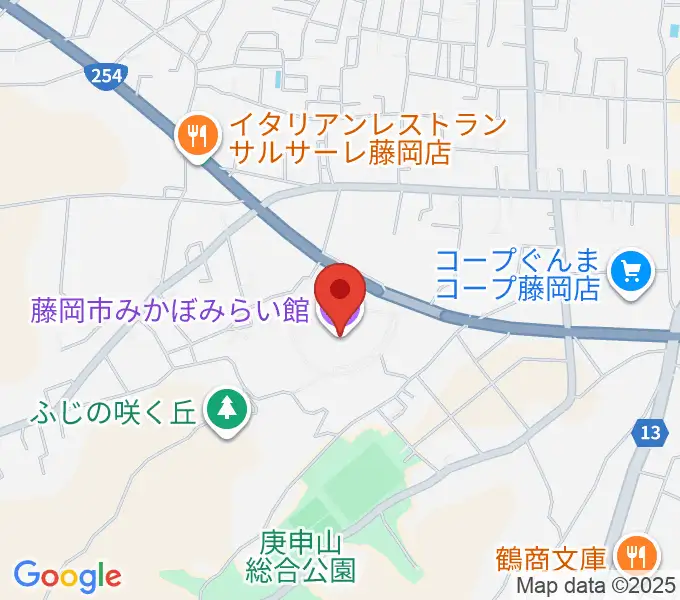 藤岡市みかぼみらい館の地図