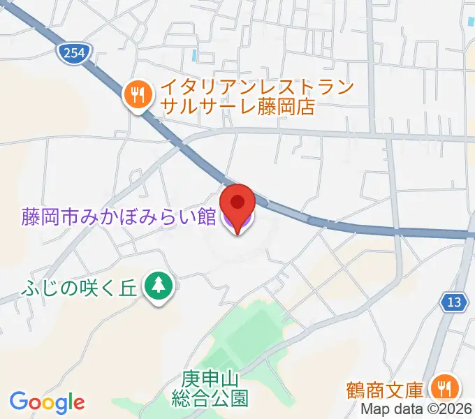 藤岡市みかぼみらい館の地図