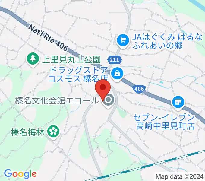 榛名文化会館（エコール）の地図