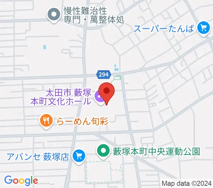 太田市藪塚本町文化ホール カルトピアの地図