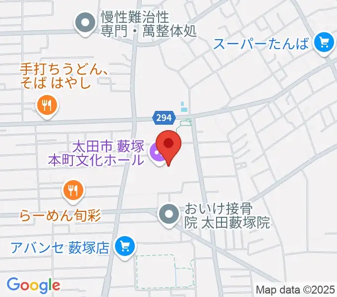 太田市藪塚本町文化ホール カルトピアの地図