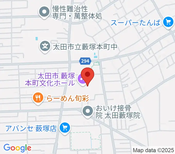 太田市藪塚本町文化ホール カルトピアの地図