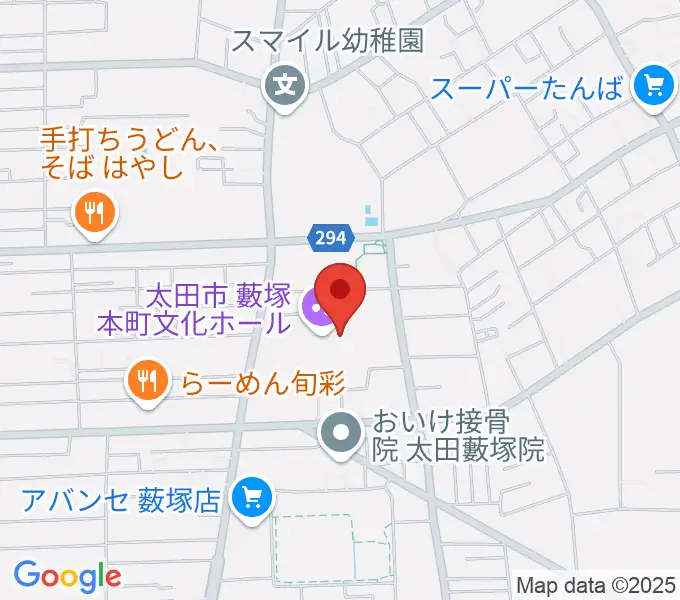 太田市藪塚本町文化ホール カルトピアの地図