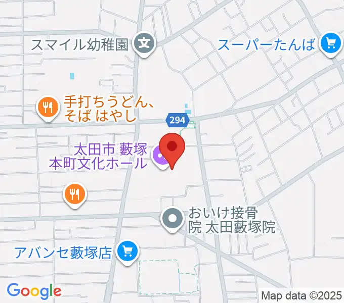 太田市藪塚本町文化ホール カルトピアの地図