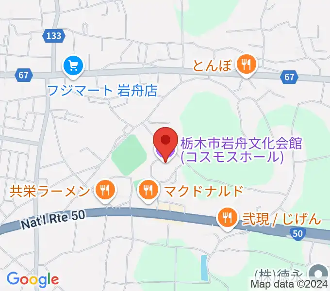 岩舟文化会館コスモスホールの地図