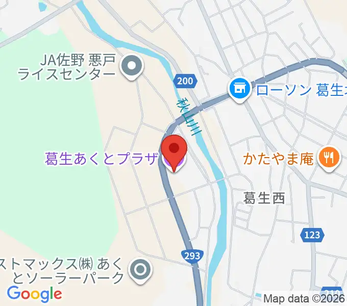 佐野市葛生あくとプラザの地図