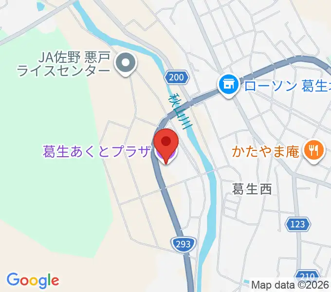 佐野市葛生あくとプラザの地図
