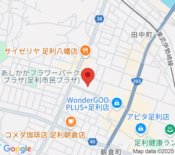 あしかがフラワーパークプラザの地図
