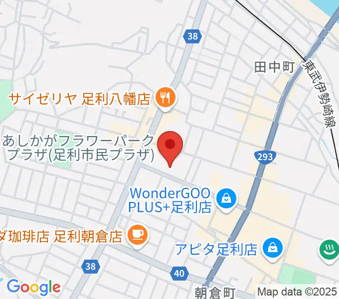 あしかがフラワーパークプラザの地図