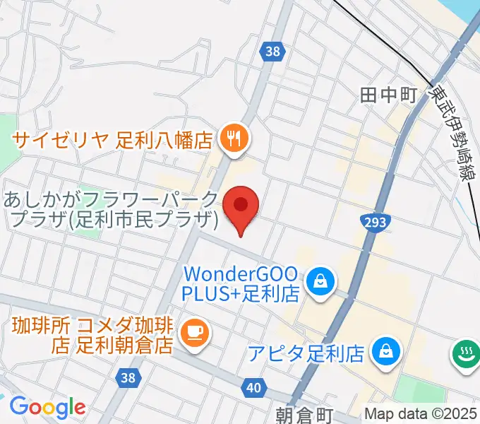 あしかがフラワーパークプラザの地図