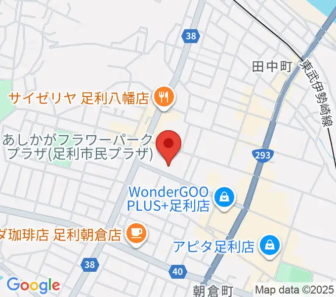 あしかがフラワーパークプラザの地図