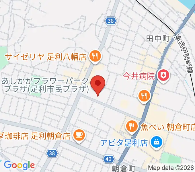 あしかがフラワーパークプラザの地図