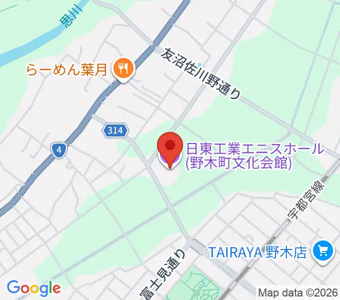 日東工業エニスホールの地図