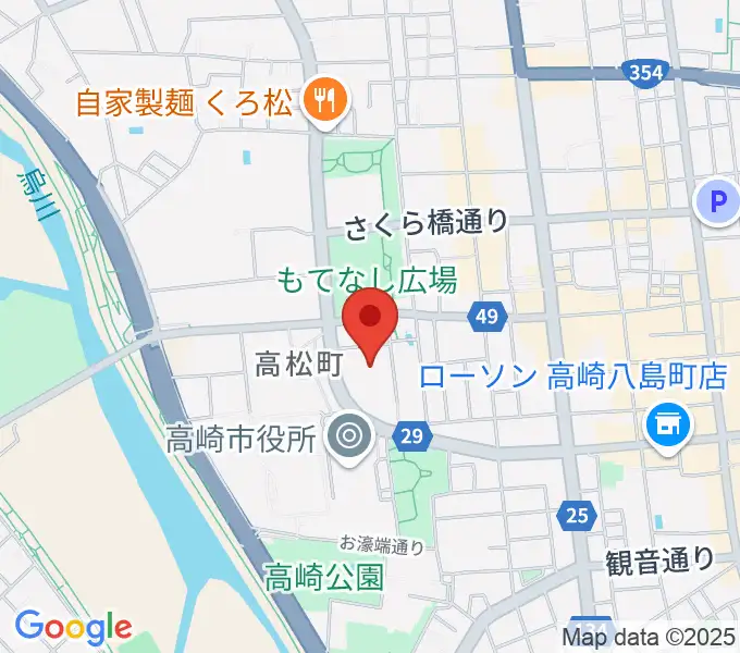 群馬音楽センターの地図