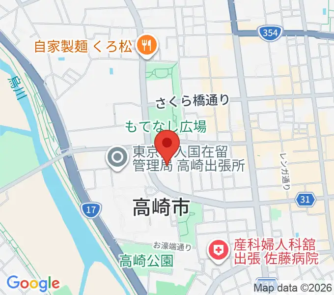 群馬音楽センターの地図