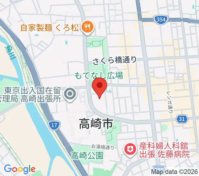 群馬音楽センターの地図