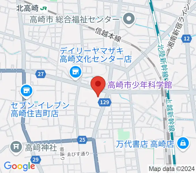 高崎市文化会館の地図