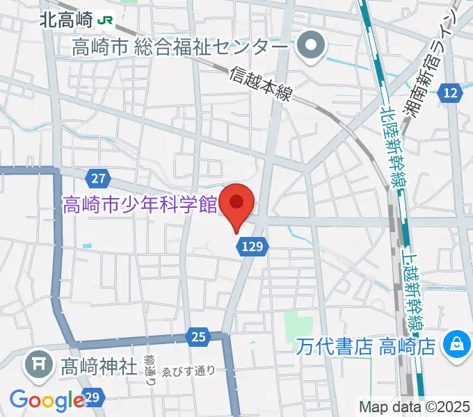 高崎市文化会館の地図
