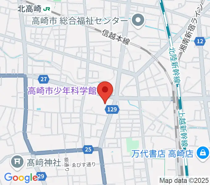 高崎市文化会館の地図