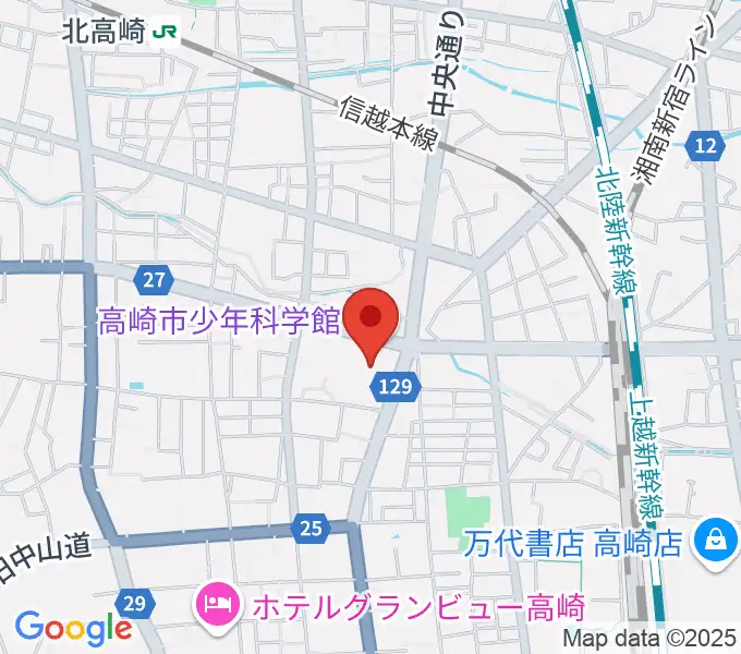 高崎市文化会館の地図