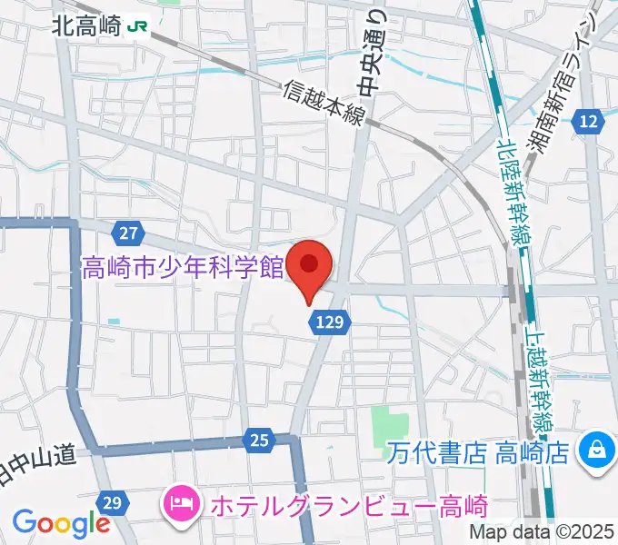 高崎市文化会館の地図