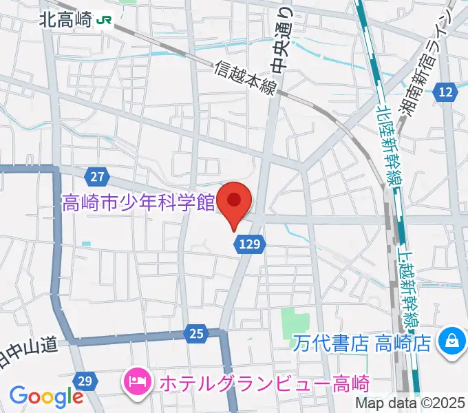 高崎市文化会館の地図