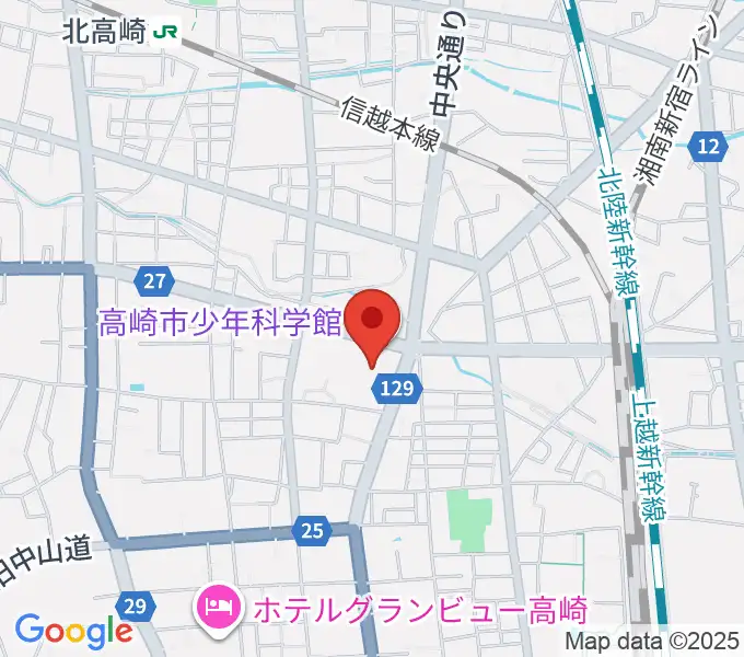 高崎市文化会館の地図