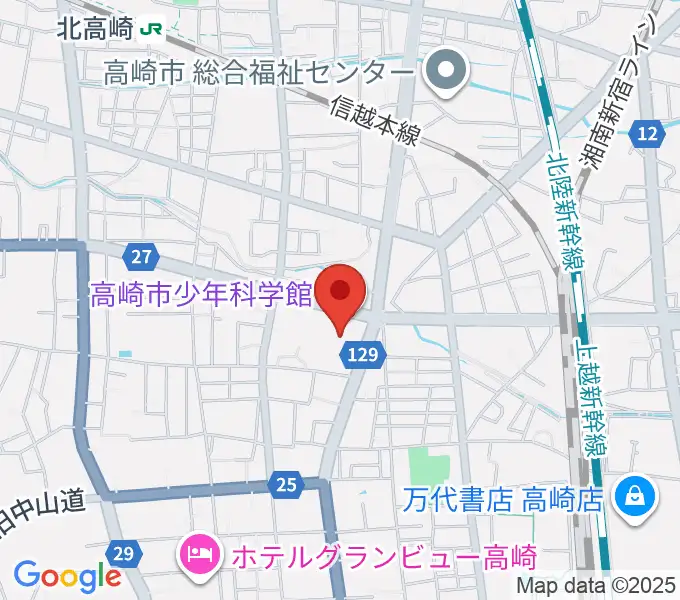 高崎市文化会館の地図