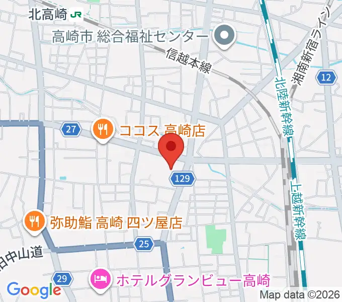 高崎市文化会館の地図