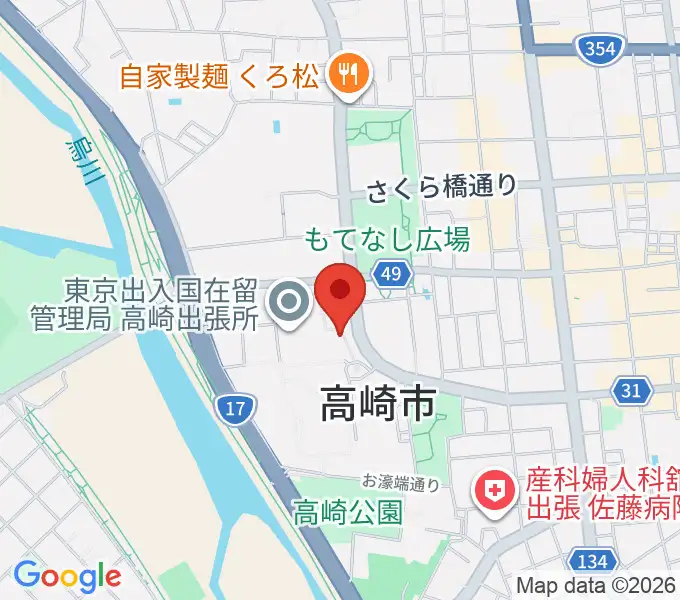 高崎シティギャラリーの地図