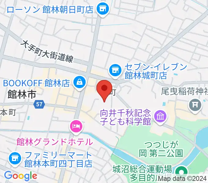 館林市文化会館の地図