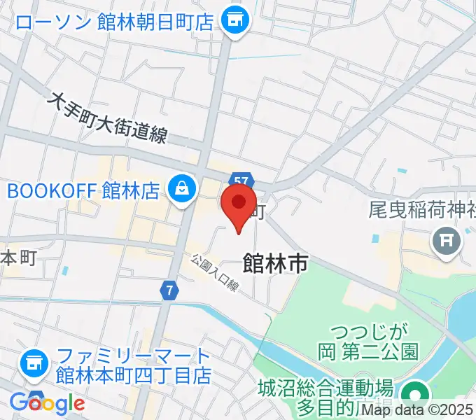 館林市文化会館の地図