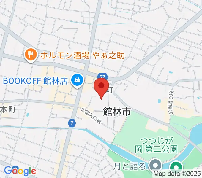 館林市文化会館の地図