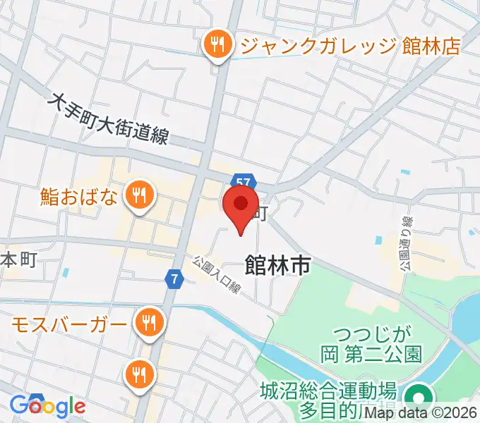 館林市文化会館の地図