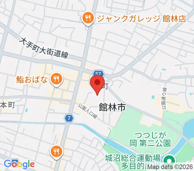 館林市文化会館の地図
