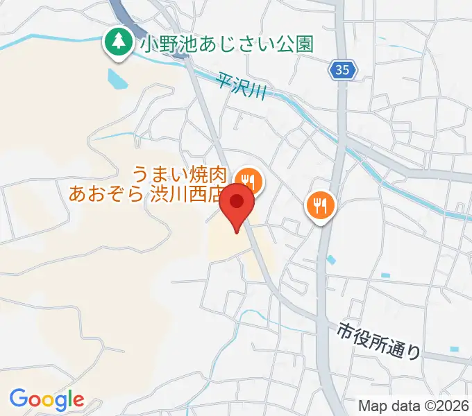 渋川市民会館の地図