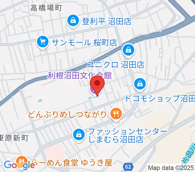 利根沼田文化会館の地図