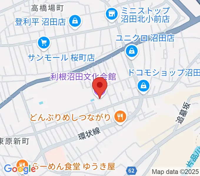 利根沼田文化会館の地図