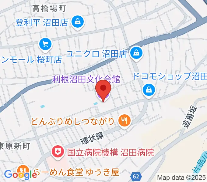 利根沼田文化会館の地図